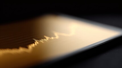 Tablet screen showing gold price soaring graphically