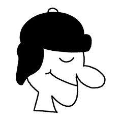 Line art face cartoon illustration