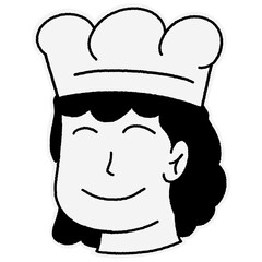 Line art face cartoon illustration