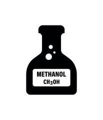 Laboratory glass with CH3OH icon	