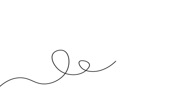 Paper Plane Continuous Single Line Drawing Animation, Minimalist Monoline Illustration of Aviation, Email or Business Travel Concept, Simple Vector Design on White Background