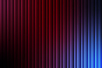 Vertical blinds abstract background with red to blue gradient light