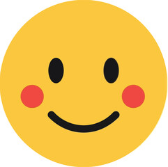 Happy smiley face icon with blushing cheeks