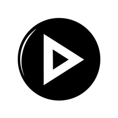 Video Streaming Control Icon — Play Button on White Background.