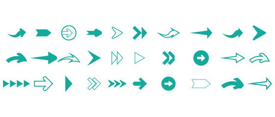 collection of black Arrows set icons. Arrow icon set. Arrow vector. vector illustration.