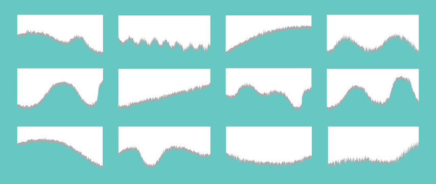 Collection of dividers shape templates. Modern separator header for website and app.  Heading depicted in a flat vector style. Vector Illustration. 