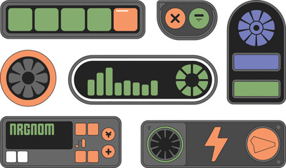 Futuristic ui elements for technology and gaming interfaces