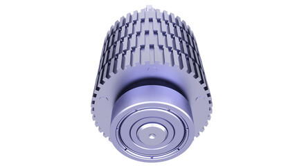 Industrial Stepper Motor Rotor 3D Model. Synchronous Stepping Motor Rotor Part. 3D rendering isolated on white background. Ideal for educational, engineering and industrial design.