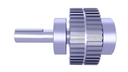 Industrial Stepper Motor Rotor 3D Model. Synchronous Stepping Motor Rotor Part. 3D rendering...