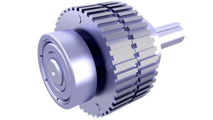 Industrial Stepper Motor Rotor 3D Model. Synchronous Stepping Motor Rotor Part. 3D models rendering...