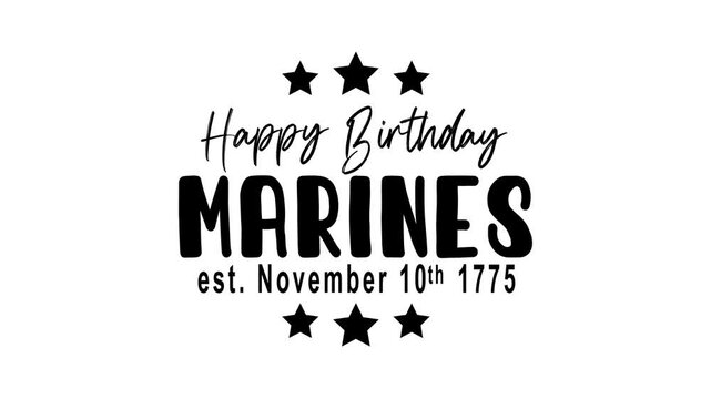 Celebrating the founding of the u. S. Marine corps on november 10th, 1775, with a patriotic design of stars. Ideal for military themed events and promotions.