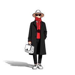 Vector Character with White Clean Background