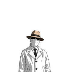 Vector Character with White Clean Background