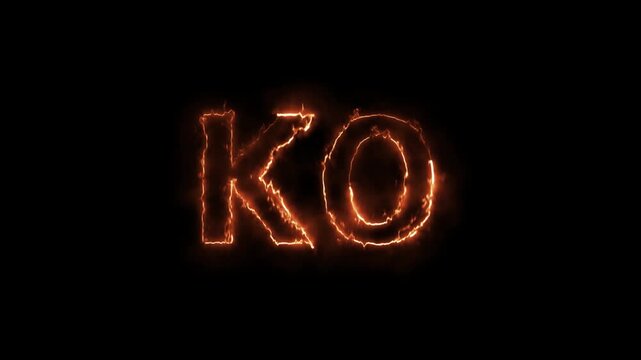 KO Neon Text Animation &ndash; Boxing Knockout Light Effect
