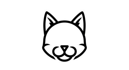 Minimalist fox head outline design isolated