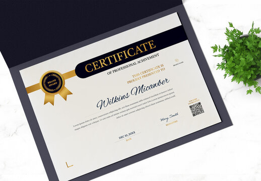 Elegant Certificate Design Template for Professional Achievement Award