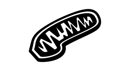 Mitochondria cell structure illustrated black and white