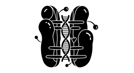 Molecular structure illustration black white