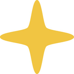 A Simple Yellow Four Pointed Star Shape Icon With A Transparent Background Isolated On White