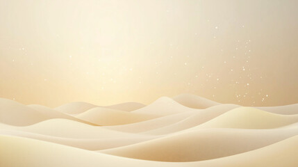 Abstract sand dunes landscape in soft beige tones with gentle light and copy space