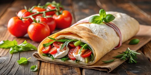 Thin crisp dough wrapped around filled ingredients