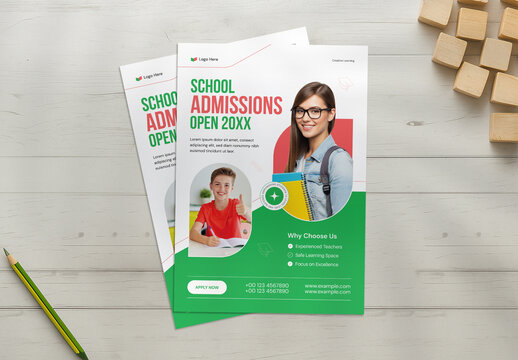 Modern High School or College Admission Flyer Template
