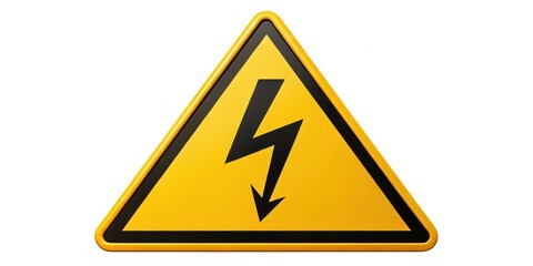 Electrical Shock Warning Sign Isolated Triangle