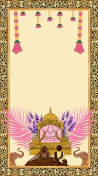 Wedding Invitation Light Yellow Traditional Sikh Indian Blank Background Video