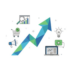 Business Marketing Illustration with White Clean Background