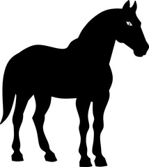 horse silhouette vector illustration, isolated on white