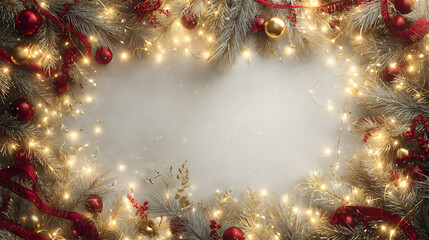 クリスマスの装飾と光のフレーム