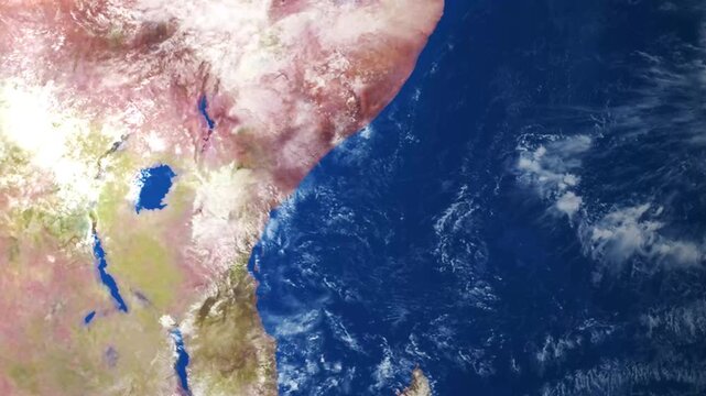 4K Earth Zoom into Rwanda | Realistic Planet Transition Animation Showing Rwanda from Space � Beautiful Geography Map, Satellite View, Motion Background, Educational and Travel Visual