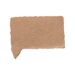 Ripped Kraft Paper Speech Bubble on Transparent Background – Vintage Textured Communication Note Element.
