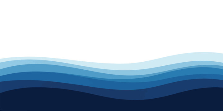 Abstract blue wave background layered wavy lines in different shades of blue vector illustration for graphic design and web design