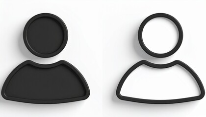 Black and white user icons side by side on white background.
