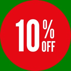 10% Off Round Sale Sticker - Green Screen Chroma Key