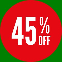 45% Off Round Sale Sticker - Green Screen Chroma Key
