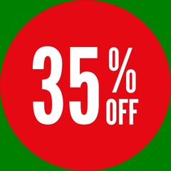 35% Off Round Sale Sticker - Green Screen Chroma Key