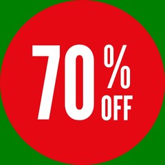 70% Off Round Sale Sticker - Green Screen Chroma Key