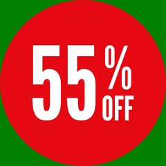 55% Off Round Sale Sticker - Green Screen Chroma Key