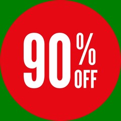 90% Off Round Sale Sticker - Green Screen Chroma Key