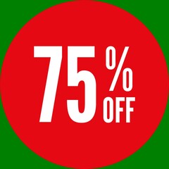 75% Off Round Sale Sticker - Green Screen Chroma Key