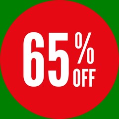 65% Off Round Sale Sticker - Green Screen Chroma Key