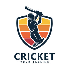 Cricket sport logo template design