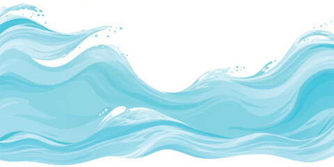 Abstract blue watercolor waves illustration flowing sea or ocean water background perfect for summer designs and aquatic themes