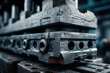 Industrial Press Machine Surface Detailed Perspective View