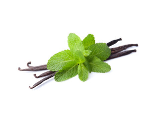 Vanilla pods with mint