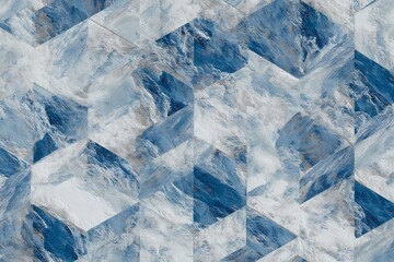 Obraz premium Abstract Blue Marble Geometric Wall Surface Texture Pattern Decorative Background