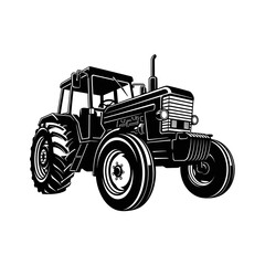 Sturdy Farm Tractor Silhouette for Agriculture and Rural Business