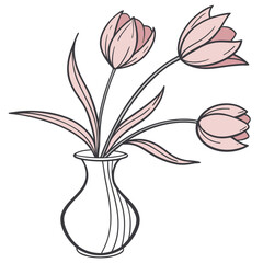 vector flower vase with flower free download 
